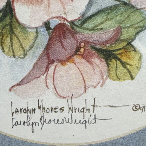 Set of 2 Carolyn Shores Wright Blue Bird Rectangle Frames Signed & Matted - Picture 5 of 14